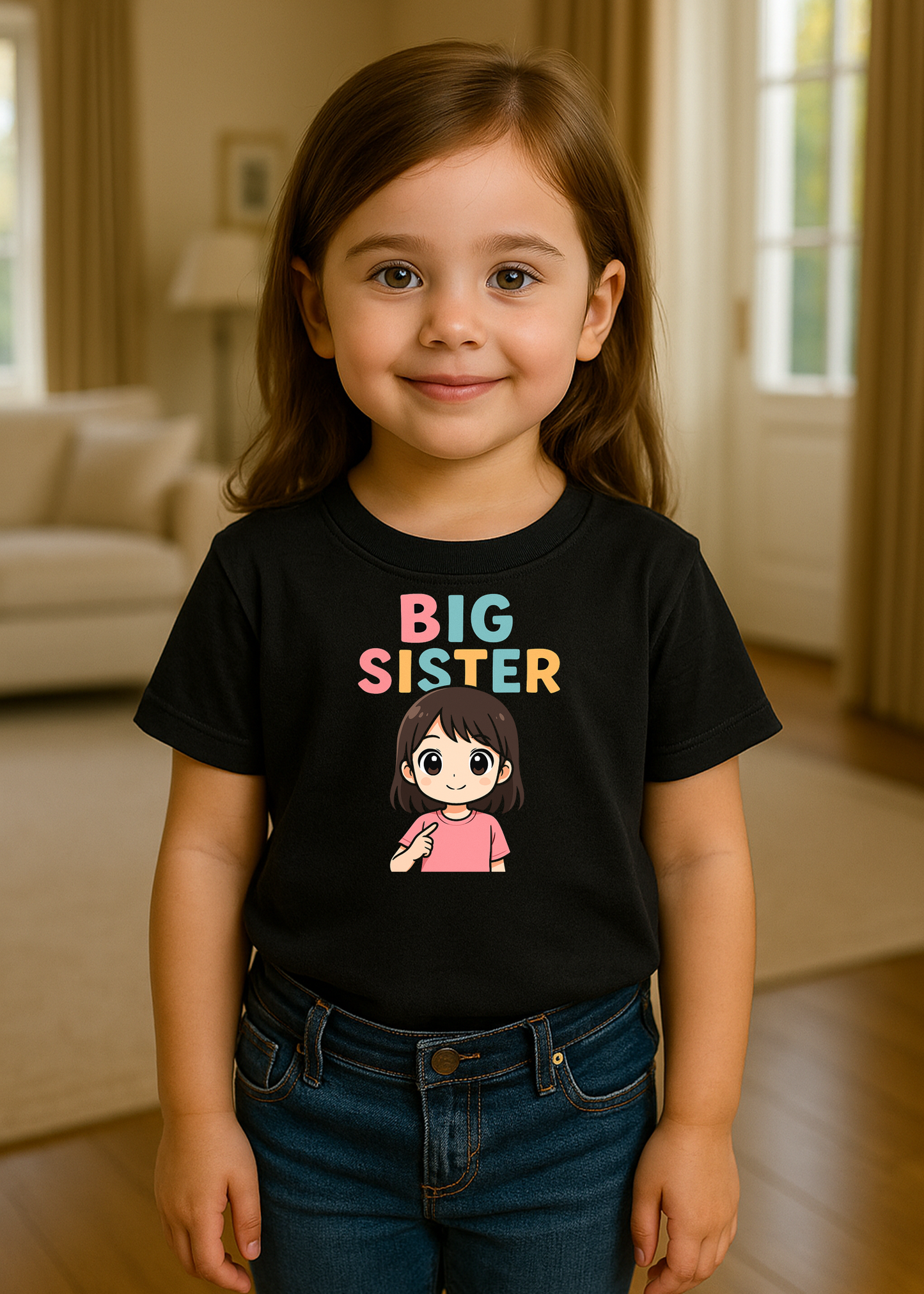 Big Sister “We’re Expecting” Shirt – Kids Pregnancy Announcement T-Shirt – Cute Sibling Reveal Outfit