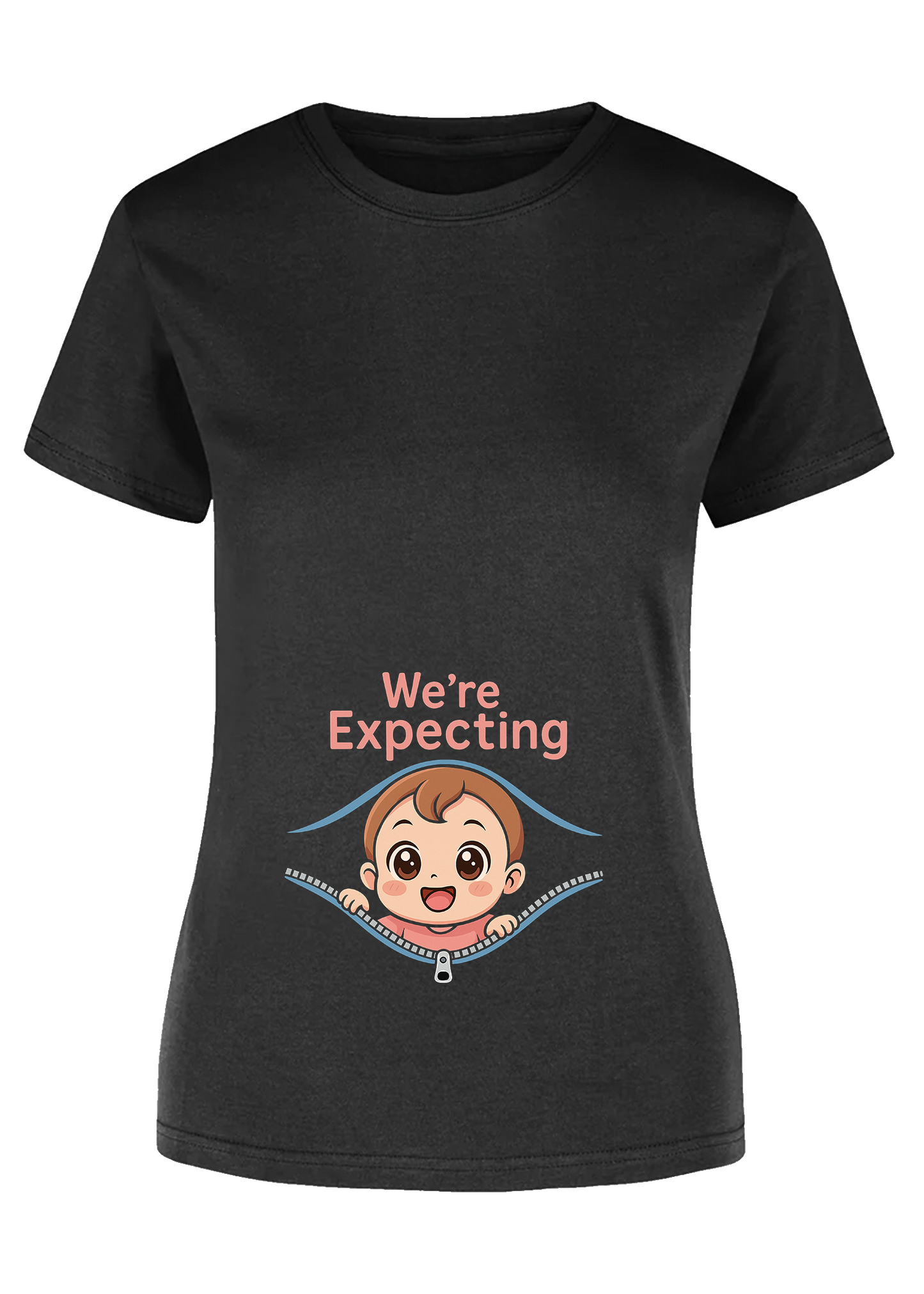“We’re Expecting” Pregnancy Announcement T-Shirt for Women – Maternity Reveal Tee – Cute Baby Announcement Shirt