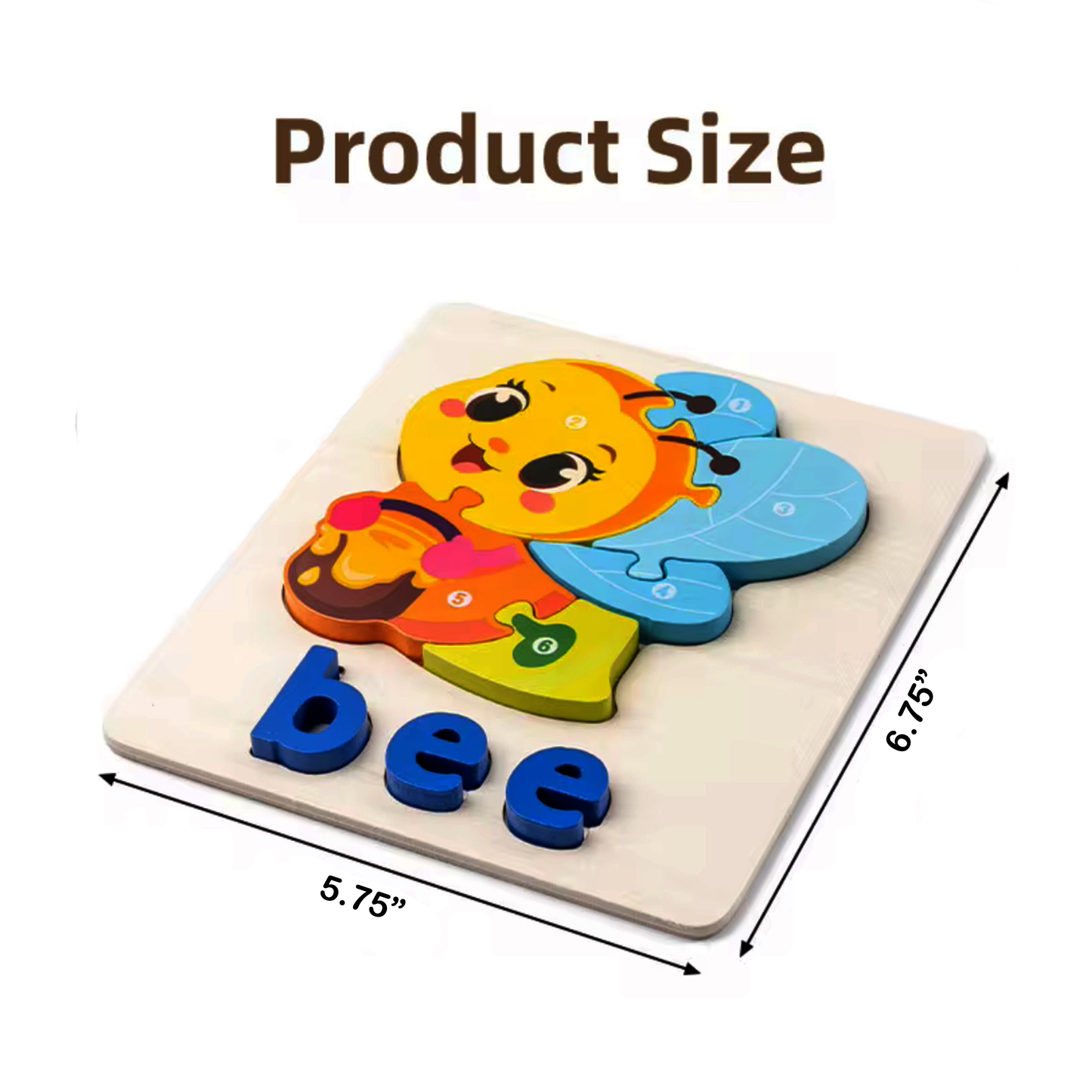 Wooden Animal Puzzle Set – 4 Interlocking Boards (Lion, Tiger, Panda & Fox) – Set C