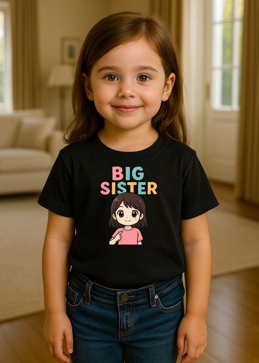 Big Sister “We’re Expecting” Shirt – Kids Pregnancy Announcement T-Shirt – Cute Sibling Reveal Outfit