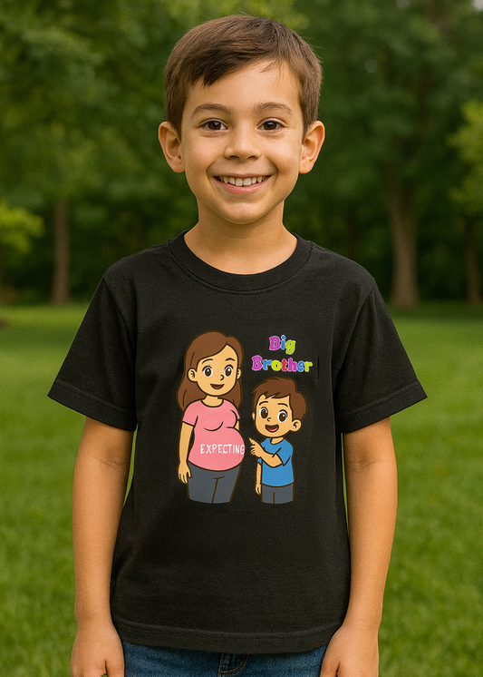 Big Brother “We’re Expecting” Shirt – Kids Pregnancy Announcement T-Shirt – Cute Sibling Reveal Outfit