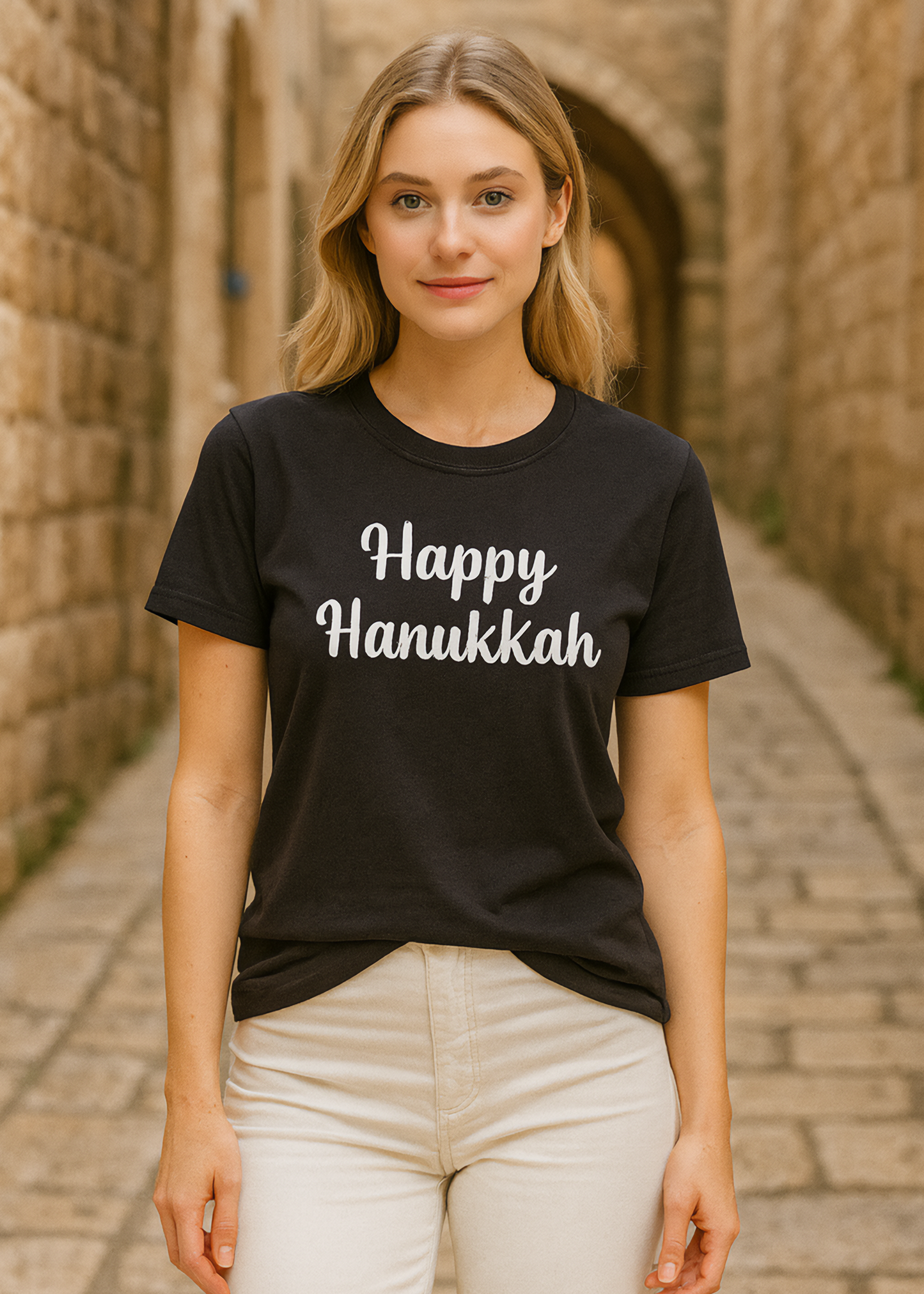 Happy Hanukkah T-Shirt – Soft Cotton Blend Tee – Modern Unisex Holiday Shirt