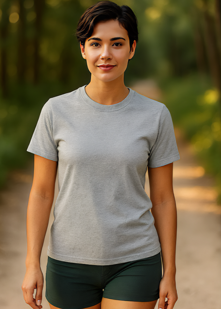 Gray T-Shirt – Plain Unisex Cotton Blend Tee – Soft Modern Fit Short Sleeve Shirt