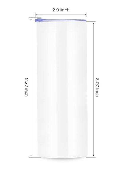 20 oz Insulated Stainless Steel Tumbler – Personalized “Carnations” Travel Mug – Custom Cup Gift