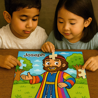 Set of 4 Jigsaw Puzzles for Kids (40 Pieces Each) – Educational Biblical Puzzle Gift – [Bible Story/Character] – Tanakh / Old Testament Theme