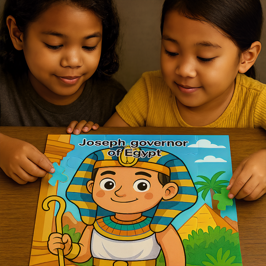 Set of 4 Jigsaw Puzzles for Kids (40 Pieces Each) – Educational Biblical Puzzle Gift – [Bible Story/Character] – Tanakh / Old Testament Theme