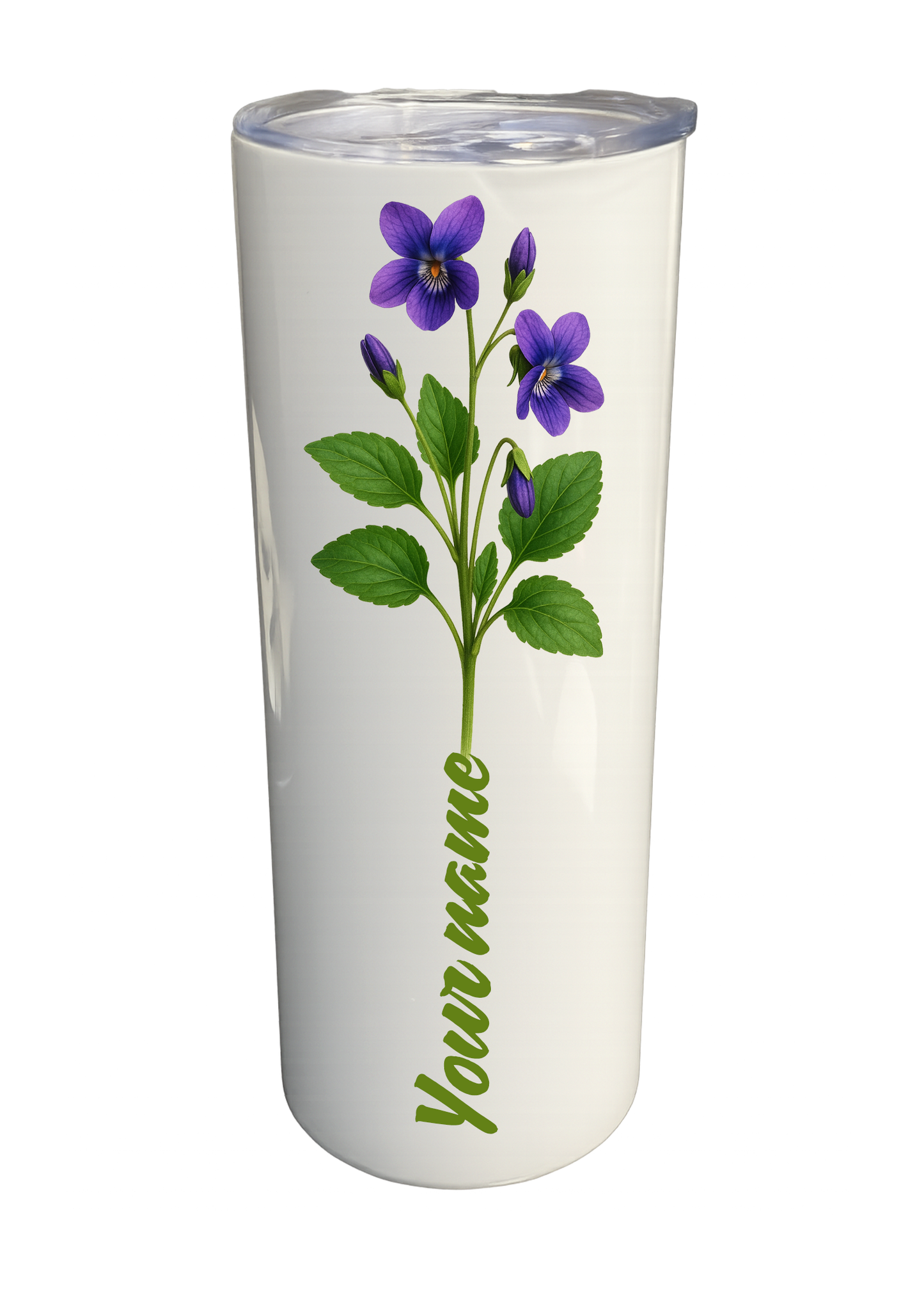 20 oz Insulated Stainless Steel Tumbler – Personalized “Violet” Travel Mug – Custom Cup Gift