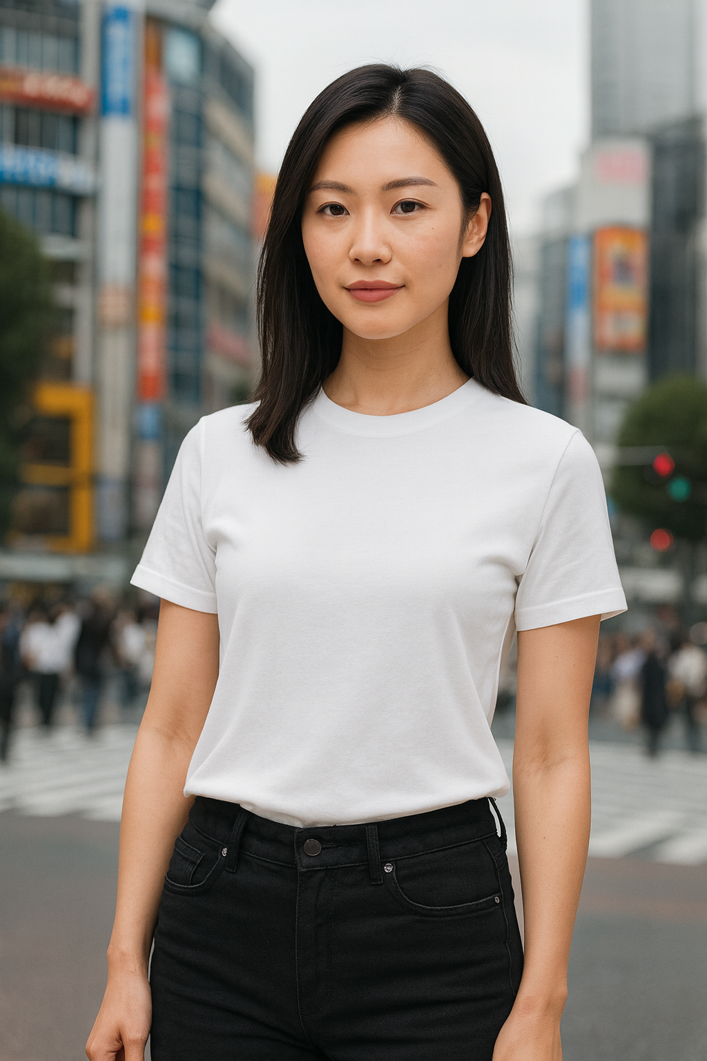 White T-Shirt – Plain Unisex Cotton Blend Tee – Soft Modern Fit Short Sleeve Shirt