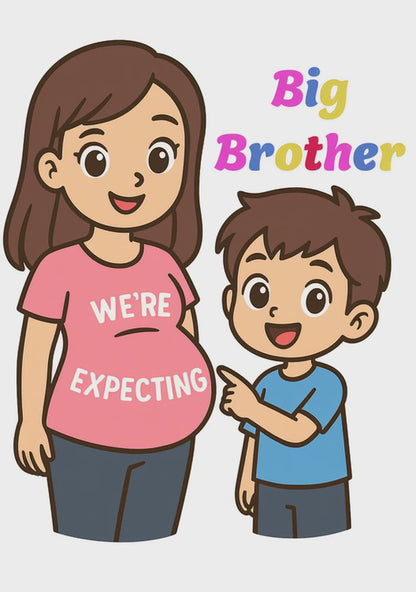 Big Brother “We’re Expecting” Shirt – Kids Pregnancy Announcement T-Shirt – Cute Sibling Reveal Outfit